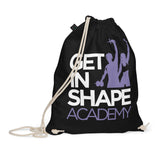 Organic cotton drawstring bag Get in Shape Academy